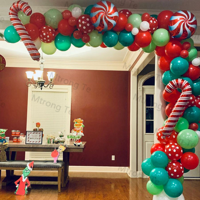 Zestaw wesołych świąt - dekoracje balonowe DIY, cukierki foliowe, balony noworoczne 2022 - Wianko - 3