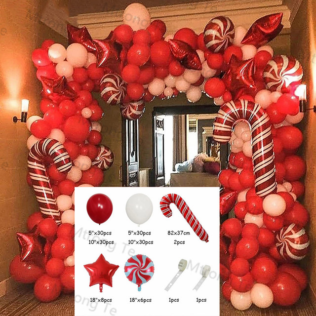 Zestaw wesołych świąt - dekoracje balonowe DIY, cukierki foliowe, balony noworoczne 2022 - Wianko - 9