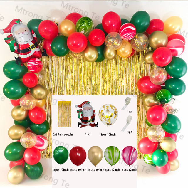 Zestaw wesołych świąt - dekoracje balonowe DIY, cukierki foliowe, balony noworoczne 2022 - Wianko - 4