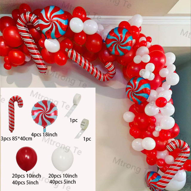 Zestaw wesołych świąt - dekoracje balonowe DIY, cukierki foliowe, balony noworoczne 2022 - Wianko - 7