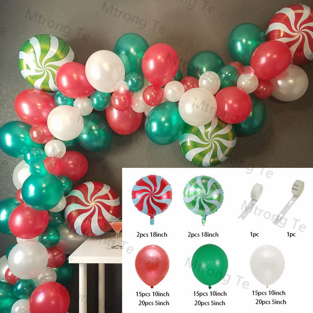 Zestaw wesołych świąt - dekoracje balonowe DIY, cukierki foliowe, balony noworoczne 2022 - Wianko - 5