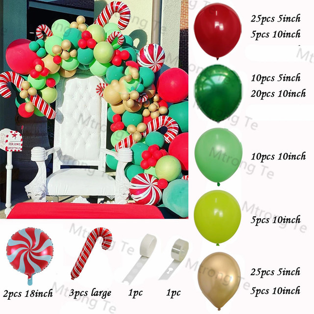 Zestaw wesołych świąt - dekoracje balonowe DIY, cukierki foliowe, balony noworoczne 2022 - Wianko - 10
