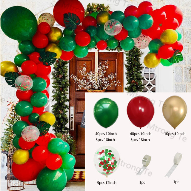 Zestaw wesołych świąt - dekoracje balonowe DIY, cukierki foliowe, balony noworoczne 2022 - Wianko - 6