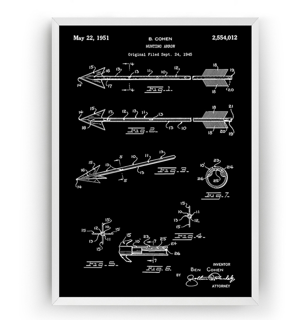 Plakat na płótnie Vintage Strzały na Polowania z 1951 Roku Patent Blueprint - Wianko - 6