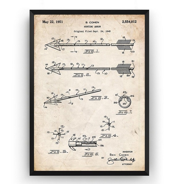 Plakat na płótnie Vintage Strzały na Polowania z 1951 Roku Patent Blueprint - Wianko - 5