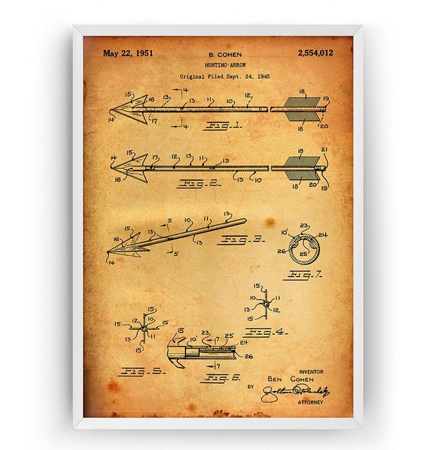 Plakat na płótnie Vintage Strzały na Polowania z 1951 Roku Patent Blueprint - Wianko - 8