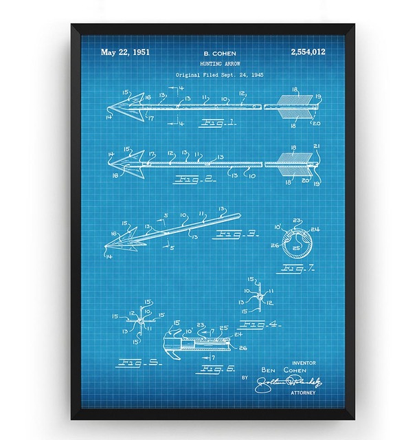 Plakat na płótnie Vintage Strzały na Polowania z 1951 Roku Patent Blueprint - Wianko - 3