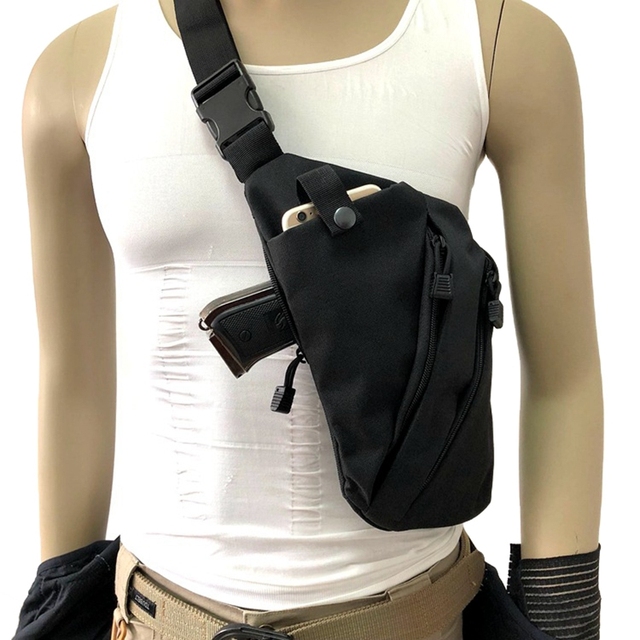 Pasywna torba na ramię do przechowywania broni i telefonu - czarna - Wianko - 31