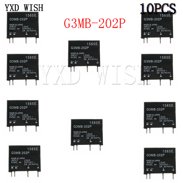 Moduł przekaźnikowy półprzewodnikowy G3MB-202P, 10 szt., DC 5V, montaż na płytce PCB, AC 240V 2A, rezystor obwodu, DC-AC - Wianko - 10