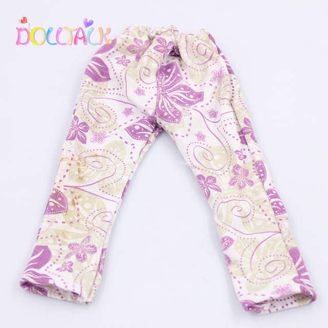 4 stylowe spodnie dla lalki Fit 43 cm Baby - ubranka z kwiatowym wzorem dla lalek 18 cali i 1/3 Bdj - Wianko - 6