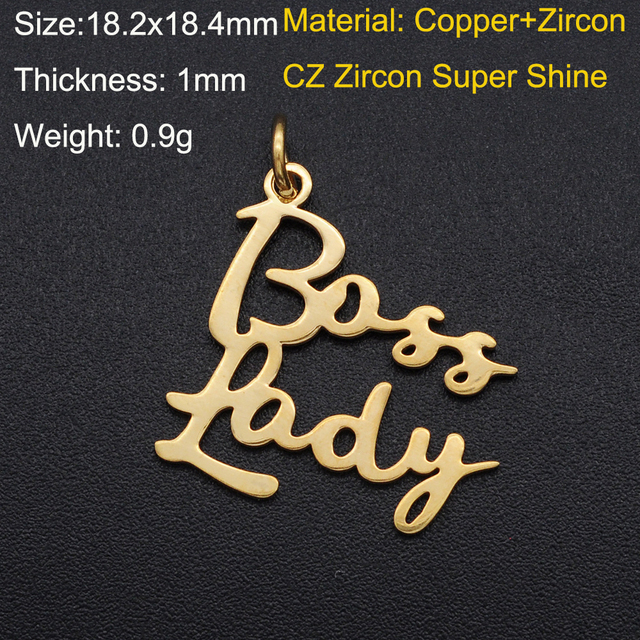 5szt. Boss Lady Charms ze stali nierdzewnej - celebrytki do tworzenia biżuterii DIY o małym rozmiarze - Wianko - 5