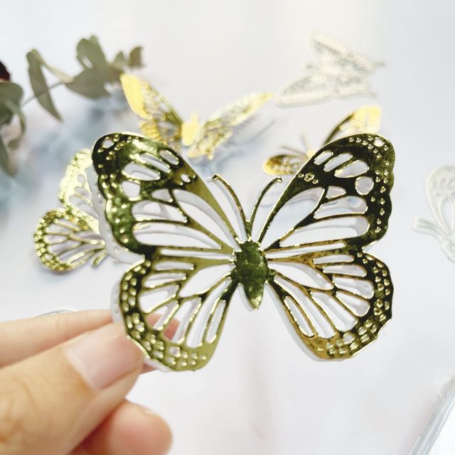 Metalowy wykrojnik 3D Butterfly firmy YIXUAN z wiosennej serii do scrapbookingu - idealny do tworzenia ozdobnych kartek papierowych - Wianko - 4