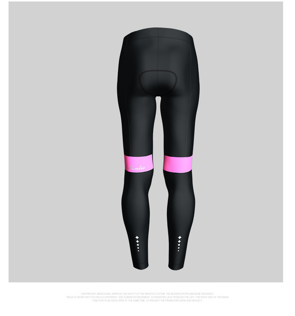 Spodnie rowerowe zimowe Santic dla kobiet - termiczne, wyściełane, długie, z 4D poduszką, odblaskowe, MTB Ciclismo - Wianko - 10