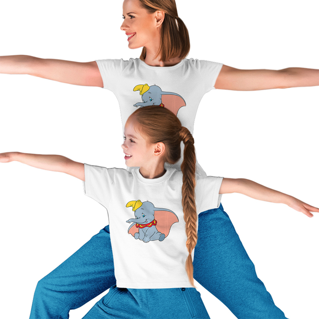 Disney rodzina pasujące ubrania Dumbo - Kawaii wzór, lato, t-shirty - wygodne i trendy - Wianko - 5