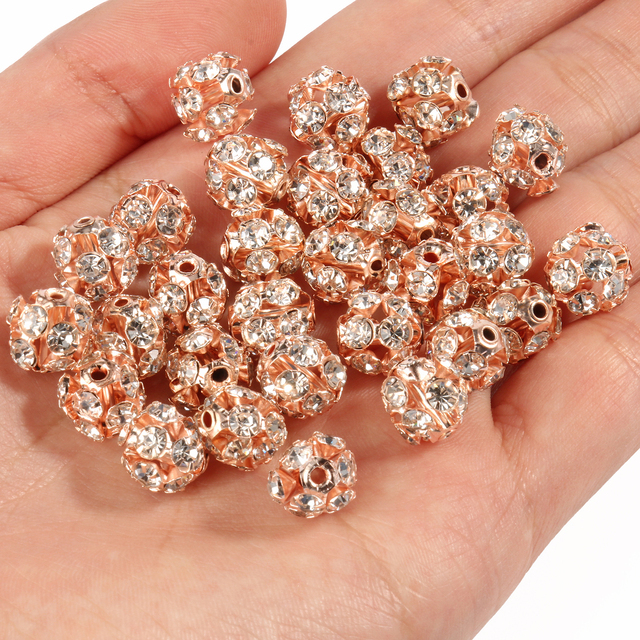 50 sztuk metalowych koralików kryształowych w kształcie AB, różne rozmiary (6mm, 8mm, 10mm) do tworzenia biżuterii DIY - Wianko - 9