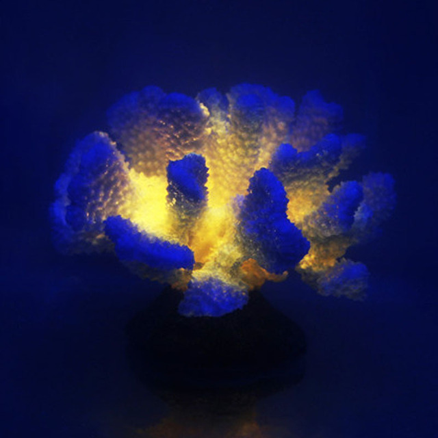 Dekoracja akwarium - sztuczny kwiat koral, świecący, tło 3D - Wianko - 3