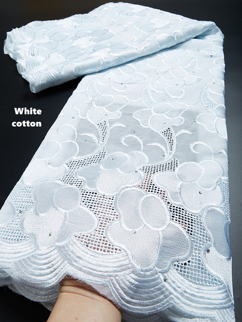Wysokiej jakości koronkowa tkanina z Afryki - bawełna szwajcarska i nigeryjska, woalowy wzór - Wianko - 2