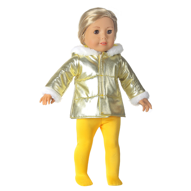 Zestaw trzech kolorów skórzanych ubrań dla lalki o długości 43 cm, pasujący również do lalki amerykańskiej i rosyjskiej o wysokości 18 cali - Wianko - 17