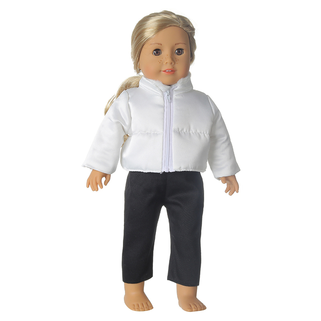 Zestaw trzech kolorów skórzanych ubrań dla lalki o długości 43 cm, pasujący również do lalki amerykańskiej i rosyjskiej o wysokości 18 cali - Wianko - 15