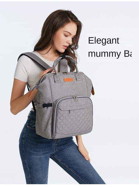 Plecak na pieluchy Lequeen - duży, wodoodporny, wielofunkcyjny plecak macierzyński z dużą pojemnością na podróżowanie i opiekę nad dzieckiem - Wianko - 14