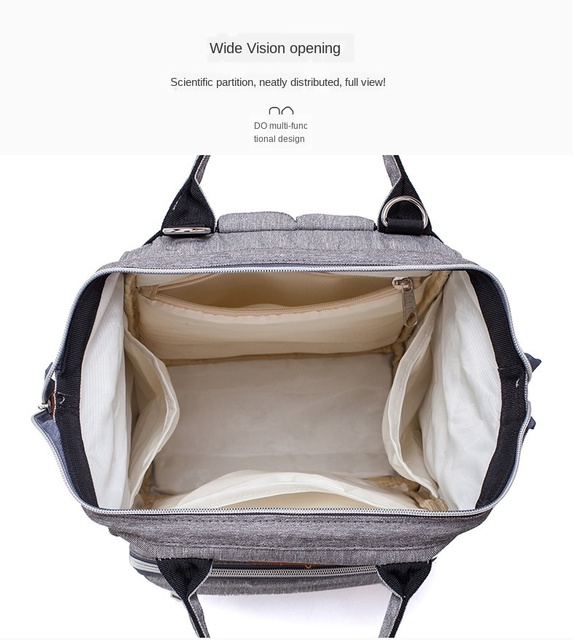 Plecak na pieluchy Lequeen - duży, wodoodporny, wielofunkcyjny plecak macierzyński z dużą pojemnością na podróżowanie i opiekę nad dzieckiem - Wianko - 21