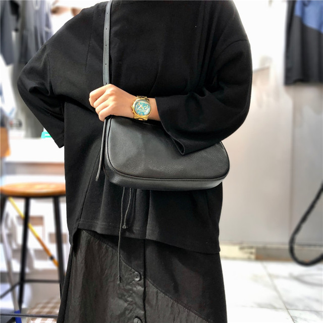Czarna torba na ramię z naturalnej skóry wołowej w stylu retro - Wianko - 9