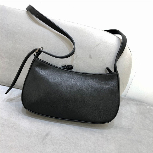 Czarna torba na ramię z naturalnej skóry wołowej w stylu retro - Wianko - 1