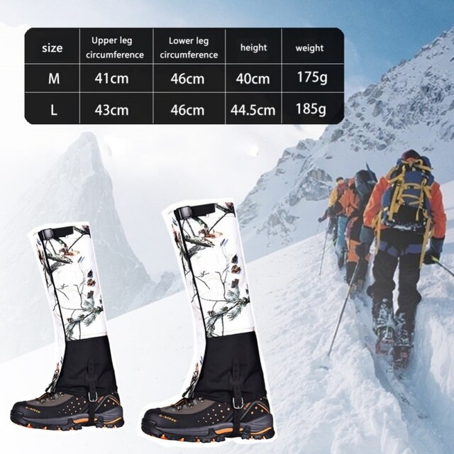 Narciarskie legginsy ochronne na nogi - Outdoor Hiking, alpinizm, śnieg, kamuflaż, oddychające, wodoodporne, wiązane - Wianko - 1