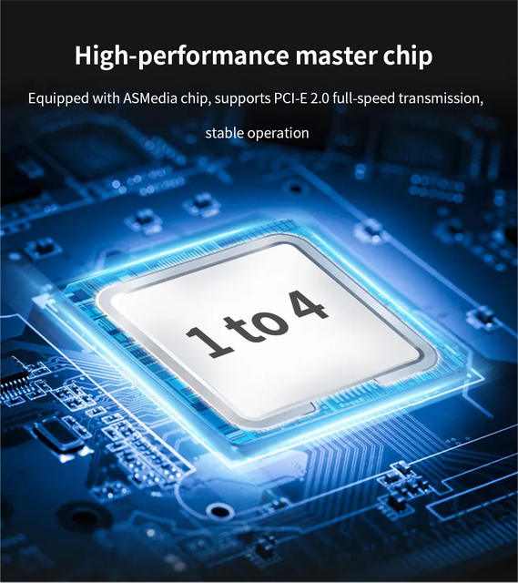 TISHRIC PCIe 1X do 4-portowych kart Riser USB 3.0 z zasilaniem SATA 15 pin + 6 pin - ASMedia - Wianko - 4