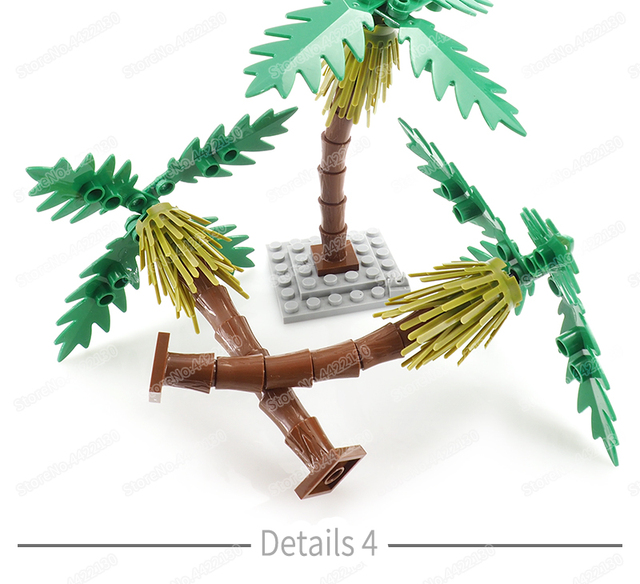 Klocki do budowania Palma - roślina tropikalna, scena dżungli, model ulicy, prezent dla dzieci, zabawki DIY - Wianko - 6