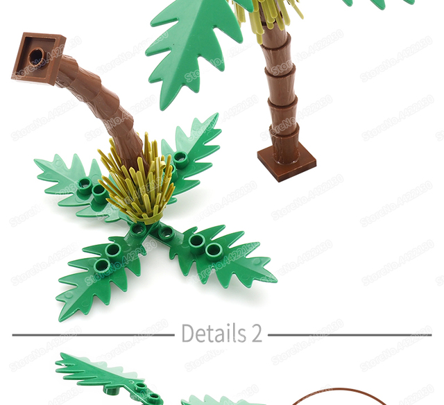 Klocki do budowania Palma - roślina tropikalna, scena dżungli, model ulicy, prezent dla dzieci, zabawki DIY - Wianko - 4
