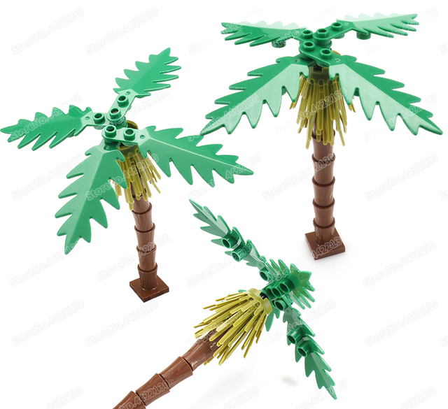 Klocki do budowania Palma - roślina tropikalna, scena dżungli, model ulicy, prezent dla dzieci, zabawki DIY - Wianko - 1