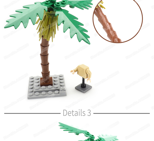 Klocki do budowania Palma - roślina tropikalna, scena dżungli, model ulicy, prezent dla dzieci, zabawki DIY - Wianko - 5