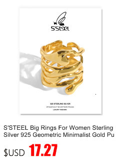 Pierścień S'STEEL z wydrążonym projektem, wykonany z srebra 925 dla kobiet - minimalizm i luksus w biżuterii ślubnej 2021 - Wianko - 42