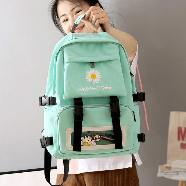 Damski plecak transparentny Beibaobao Fashion Bagpack wodoodporny z motywem kwiatów - Wianko - 5