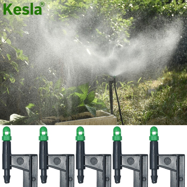Spryskiwacz ogrodowy KESLA 50 sztuk, dysze mgły 360 stopni, 210MM stawka podlewanie, 4/7mm zraszacze nawadniające ogrody z mikrootworami, spraye - Wianko - 4