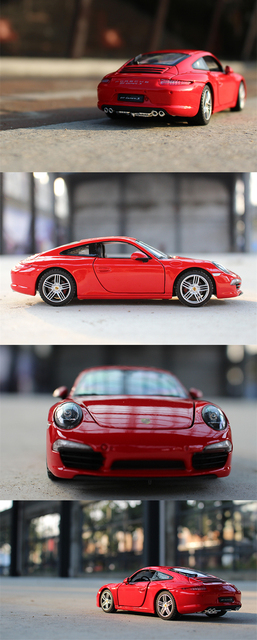 Samochód aluminiowy model Porsche 911 CARRERA S Welly 1:24 - symulacyjna dekoracja do kolekcji i prezentu dla chłopców - Wianko - 10