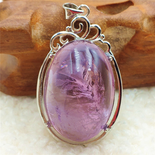 Prawdziwy naturalny fioletowy kamień ametrynowy wisiorek dla kobiet - Wianko - 30
