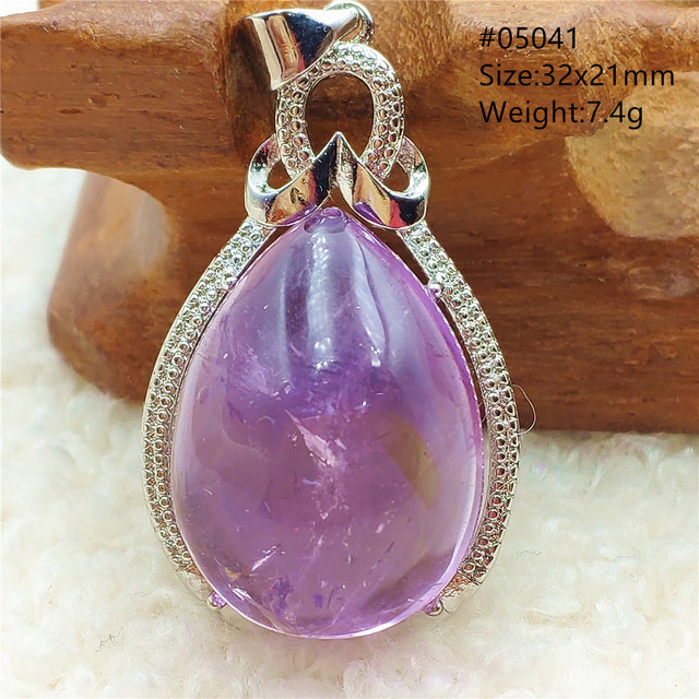 Prawdziwy naturalny fioletowy kamień ametrynowy wisiorek dla kobiet - Wianko - 51