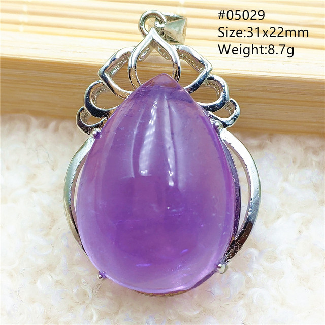 Prawdziwy naturalny fioletowy kamień ametrynowy wisiorek dla kobiet - Wianko - 27