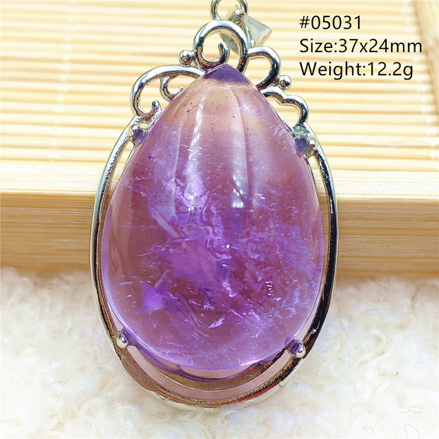 Prawdziwy naturalny fioletowy kamień ametrynowy wisiorek dla kobiet - Wianko - 31