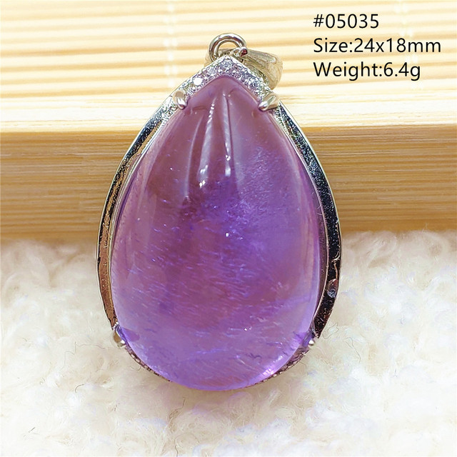Prawdziwy naturalny fioletowy kamień ametrynowy wisiorek dla kobiet - Wianko - 39