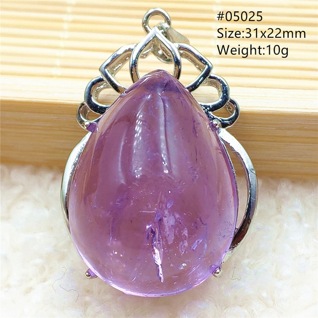 Prawdziwy naturalny fioletowy kamień ametrynowy wisiorek dla kobiet - Wianko - 19