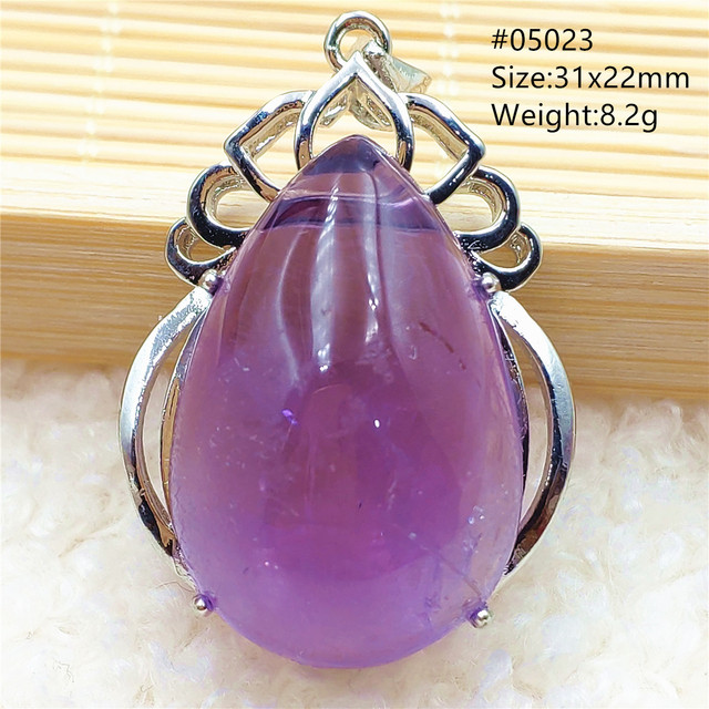 Prawdziwy naturalny fioletowy kamień ametrynowy wisiorek dla kobiet - Wianko - 15