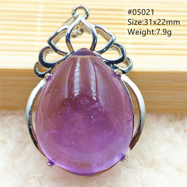 Prawdziwy naturalny fioletowy kamień ametrynowy wisiorek dla kobiet - Wianko - 11