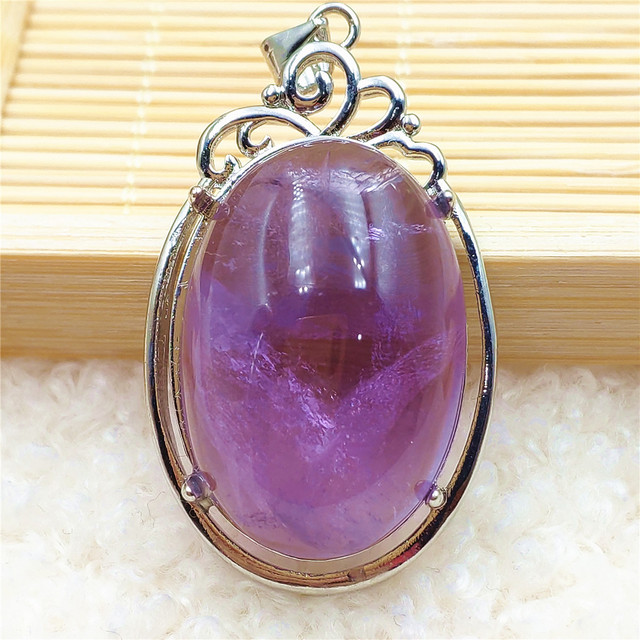 Prawdziwy naturalny fioletowy kamień ametrynowy wisiorek dla kobiet - Wianko - 34