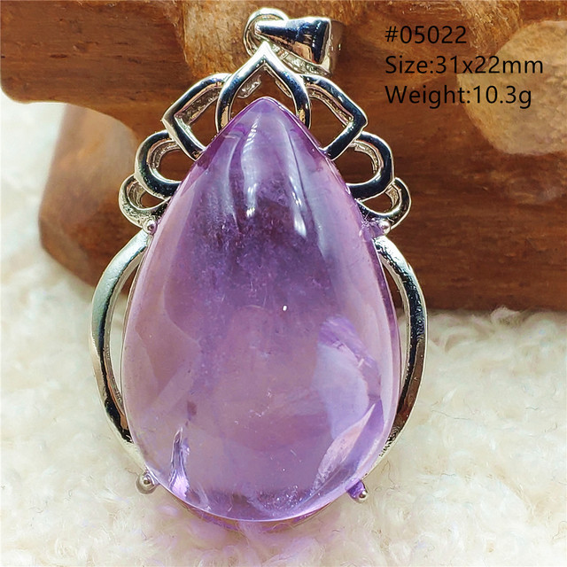 Prawdziwy naturalny fioletowy kamień ametrynowy wisiorek dla kobiet - Wianko - 13