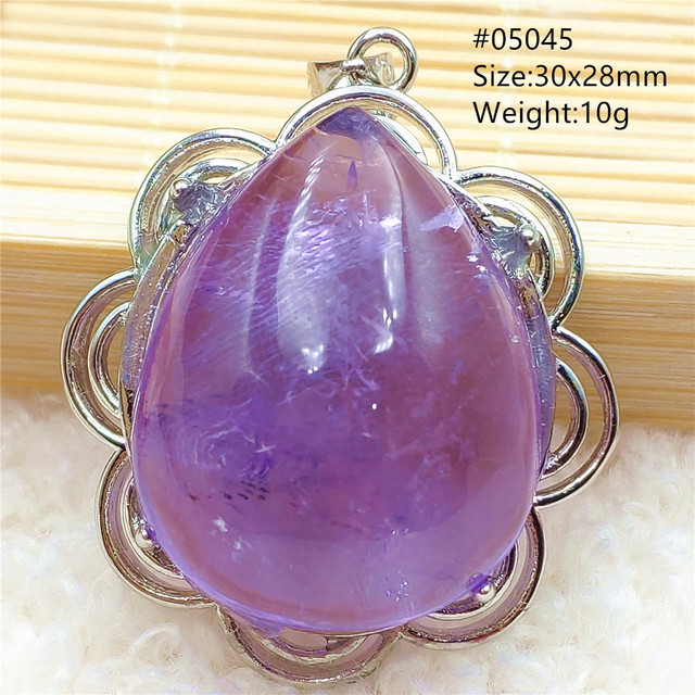 Prawdziwy naturalny fioletowy kamień ametrynowy wisiorek dla kobiet - Wianko - 59