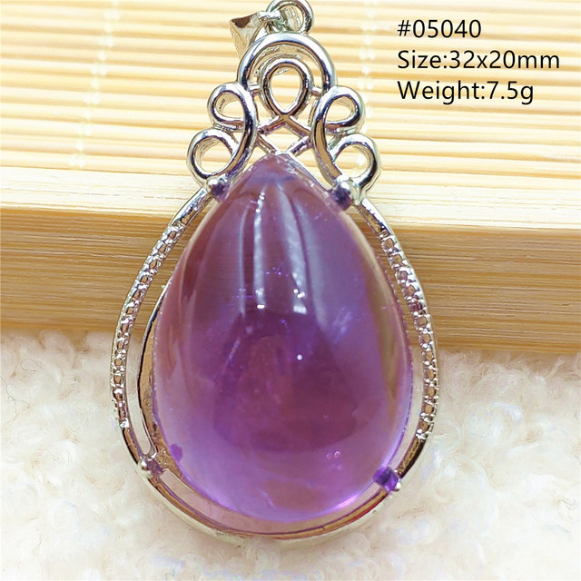 Prawdziwy naturalny fioletowy kamień ametrynowy wisiorek dla kobiet - Wianko - 49