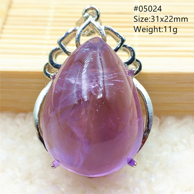 Prawdziwy naturalny fioletowy kamień ametrynowy wisiorek dla kobiet - Wianko - 17